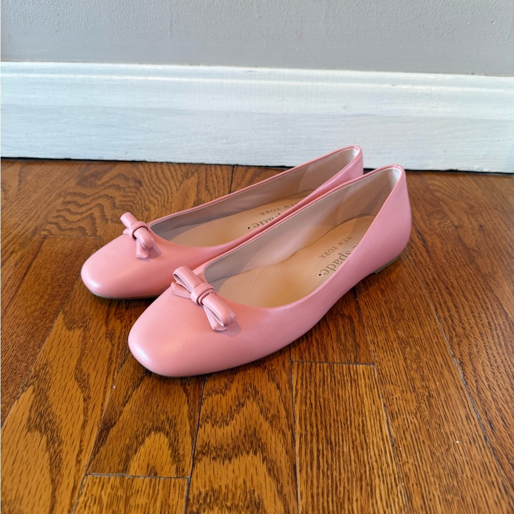Kate Spade Women’s Kiersten Bow Pink Ballet Flats - Picture 2 of 8